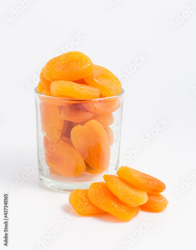 dried apricots in a glass bowl