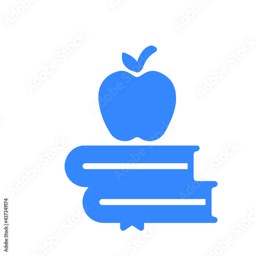 Education apple knowledge icon Blue color
