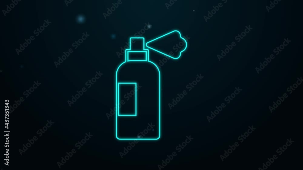 Glowing neon line Pet shampoo icon isolated on black background. Pets care sign. Dog cleaning symbol. 4K Video motion graphic animation Glowing neon line Pet shampoo icon isolated on black background. Pets care sign. Dog cleaning symbol. 4K Video motion graphic animation