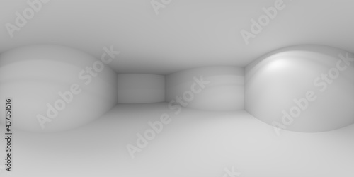 Dark empty white room with lamp light on wall HDRI map