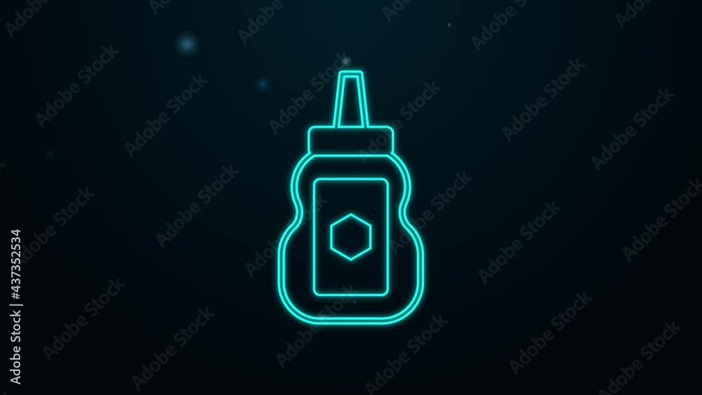 Glowing neon line Jar of honey icon isolated on black background. Food bank. Sweet natural food symbol. 4K Video motion graphic animation Glowing neon line Jar of honey icon isolated on black background. Food bank. Sweet natural food symbol. 4K Video motion graphic animation