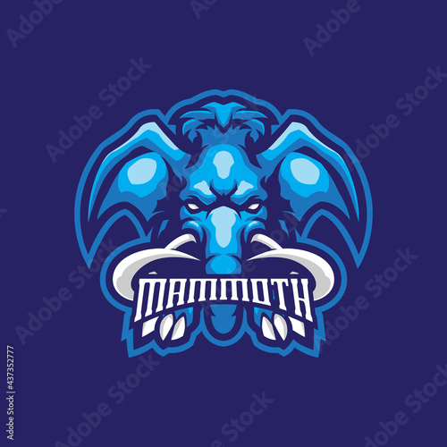 Mammoth mascot logo design vector with modern illustration concept style for badge, emblem and t shirt printing. Angry mammoth illustration for sport and esport team.