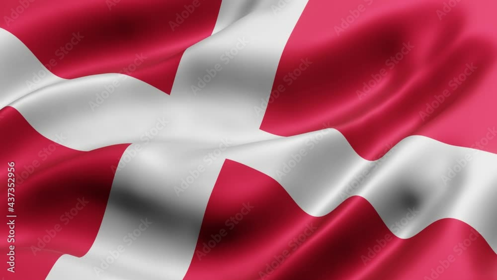 3d rendering of a National Denmark flag waving in a looping motion 3d rendering of a National Denmark flag waving in a looping motion