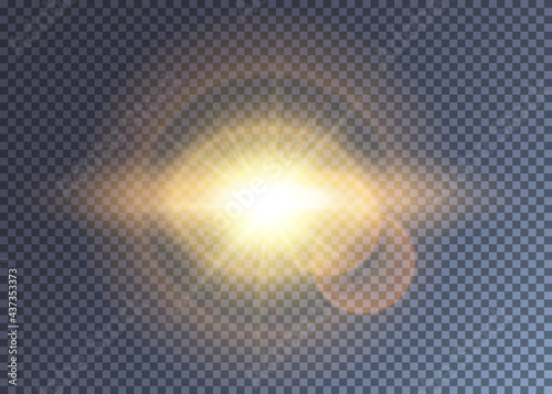 Shiny golden vector outburst in open spase