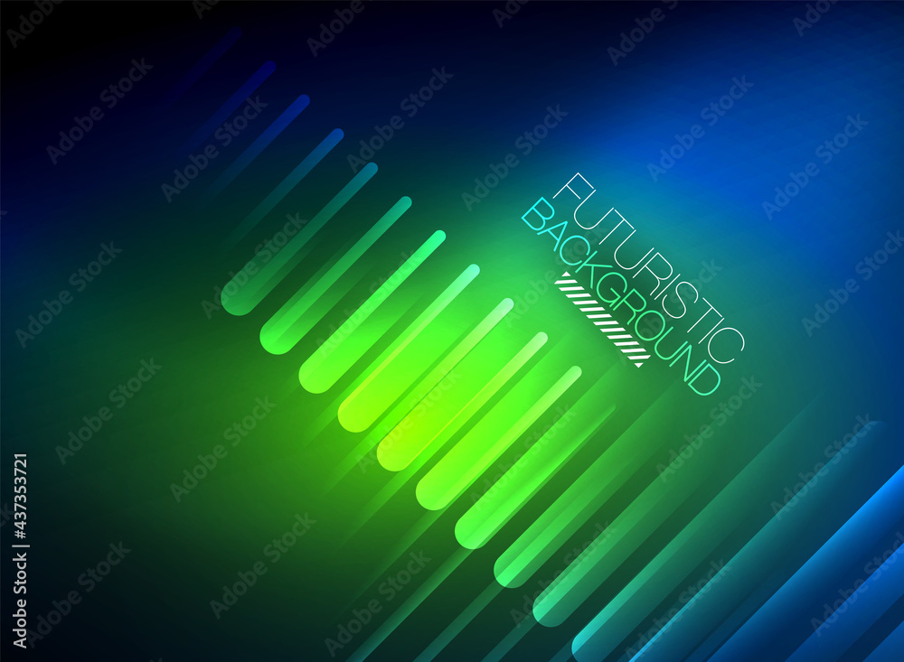 Bright neon color techno abstract background, shiny glowing neon lines in the dark background Bright neon color techno abstract background, shiny glowing neon lines in the dark background