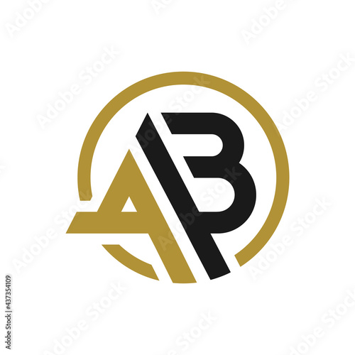 monogram circle logo with letter AB