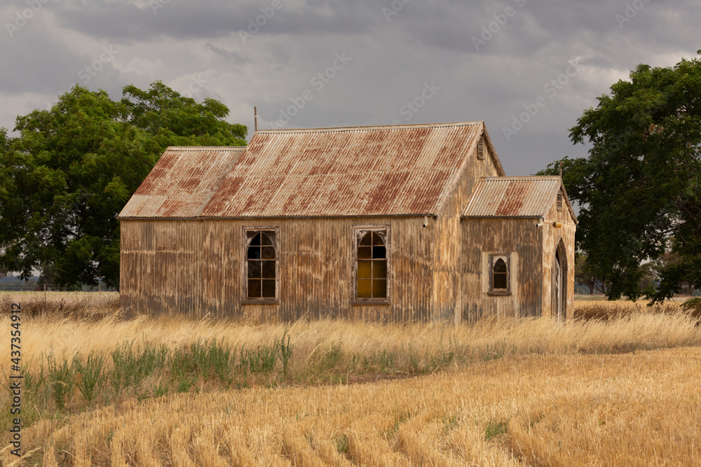 Rustic old abandoned church in rural NSW Australia