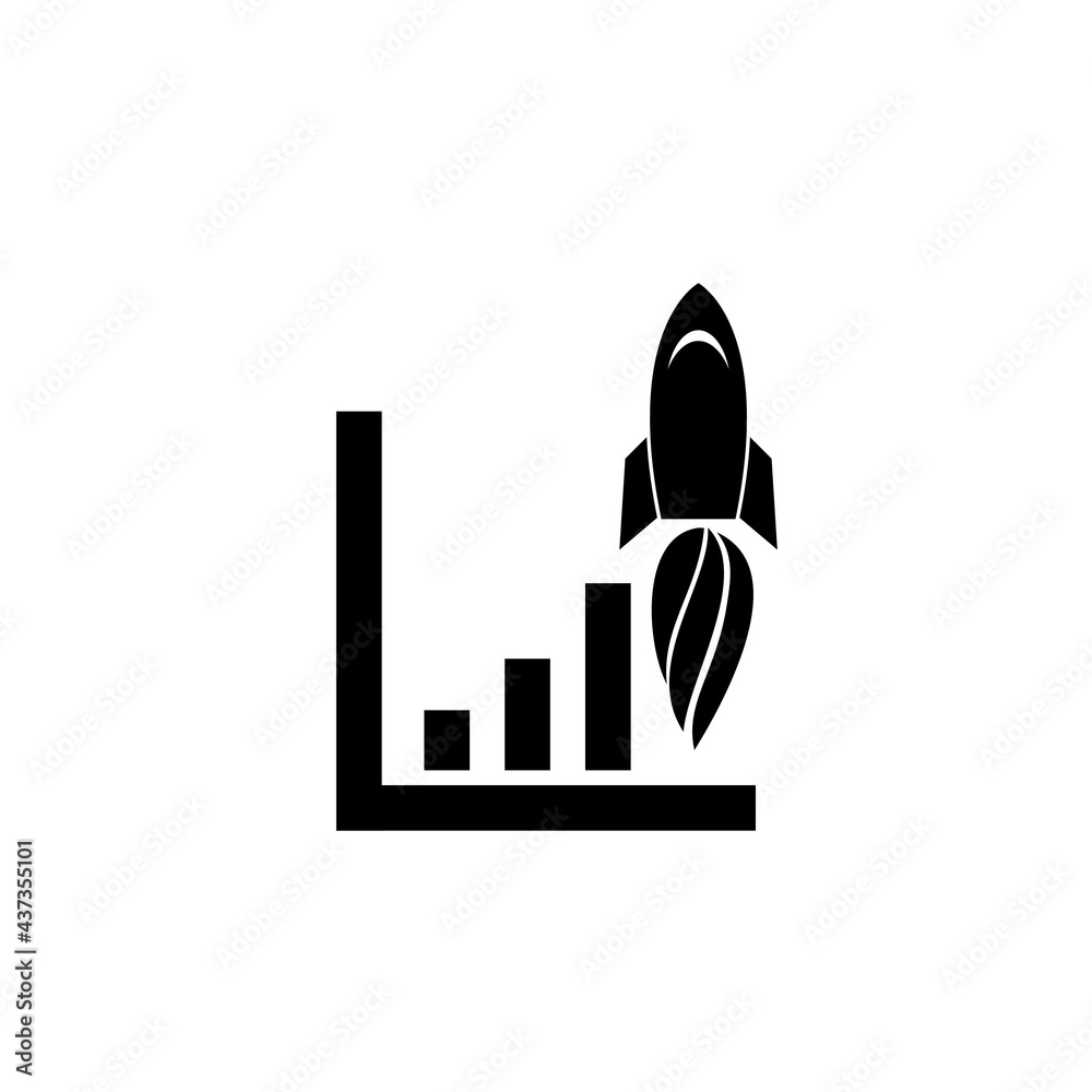 Business start up rocket icon for web design isolated on white background Business start up rocket icon for web design isolated on white background