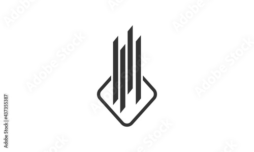 stock illustration real estate or house simple logo design black white color