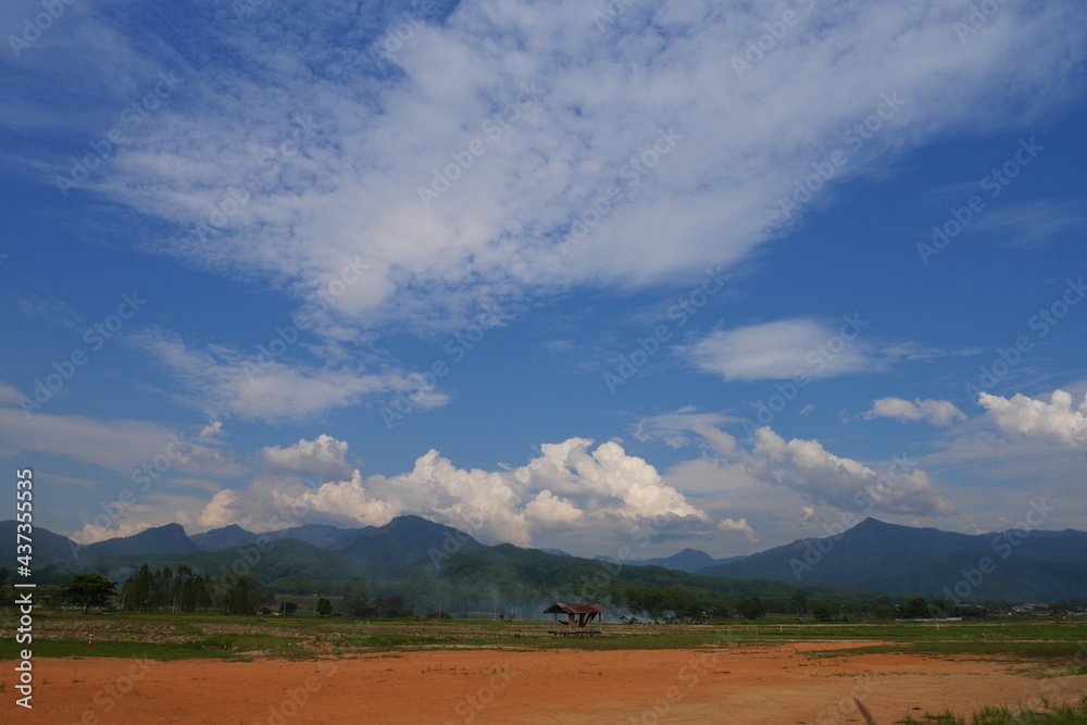 Village by the mountain 