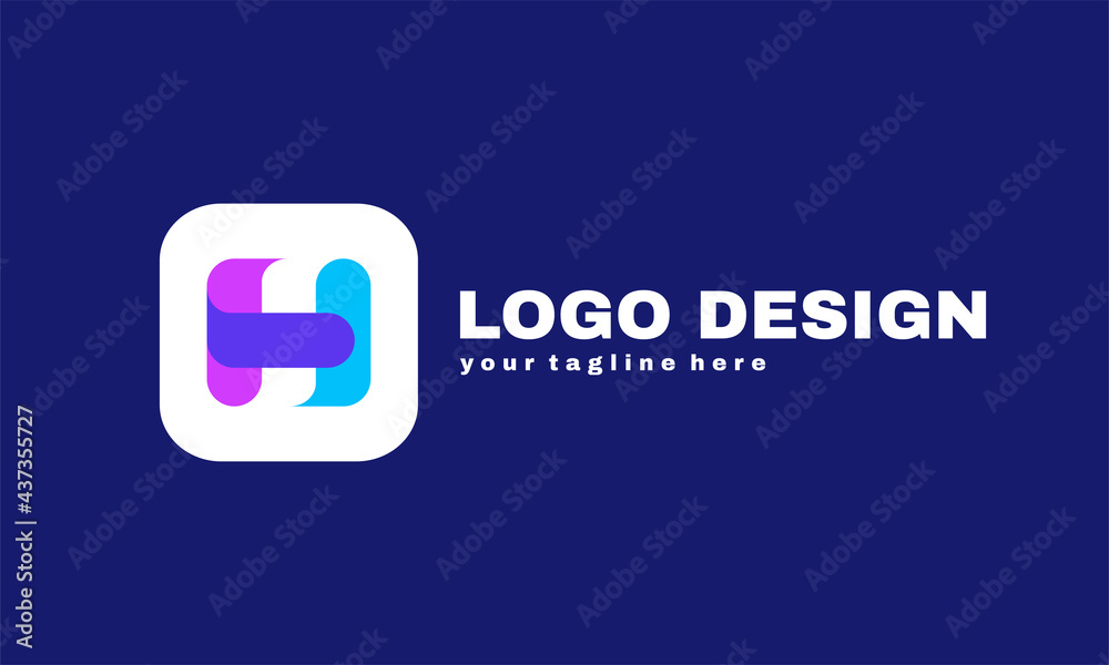 stock vector abstract Business Consulting letter h agency logo template designs
