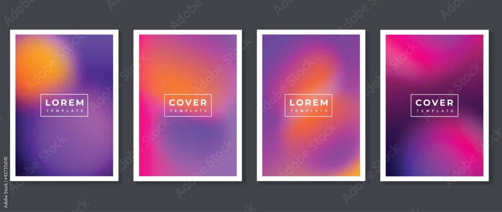 Fluid gradient background vector. Minimalist posters, cover, wall arts with colorful geometric shapes and liquid color. Modern wallpaper design for presentation, home decoration.  website and banner.