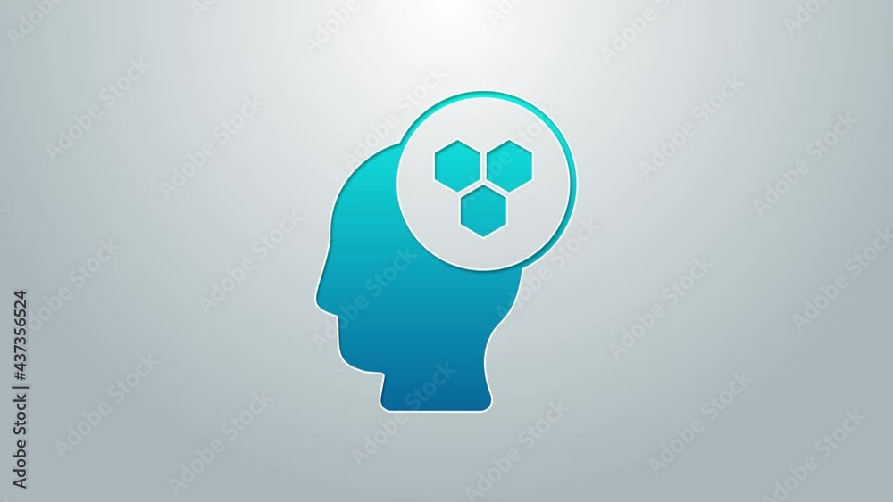 Blue line Beekeeper icon isolated on grey background. Special protective uniform. 4K Video motion graphic animation Blue line Beekeeper icon isolated on grey background. Special protective uniform. 4K Video motion graphic animation