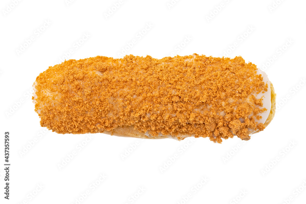 eclair au spéculoos isolé sur un fond blanc eclair au spéculoos isolé sur un fond blanc