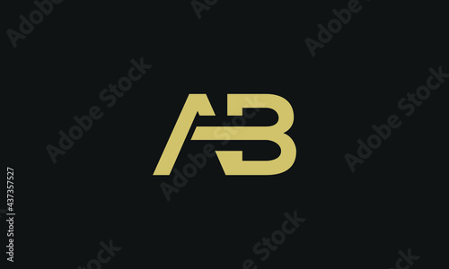 letter ab initial logo design. ab monogram for corporate and company in vector with a black background. photo