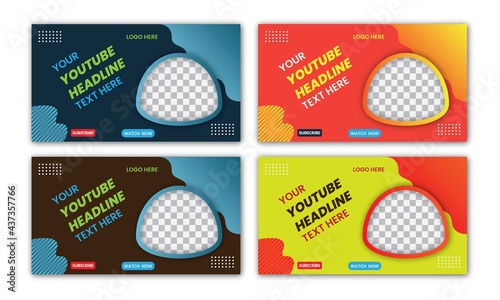 Attractive YouTube video thumbnail design,  thumbnail for YouTube video, gradient vector thumbnail template design