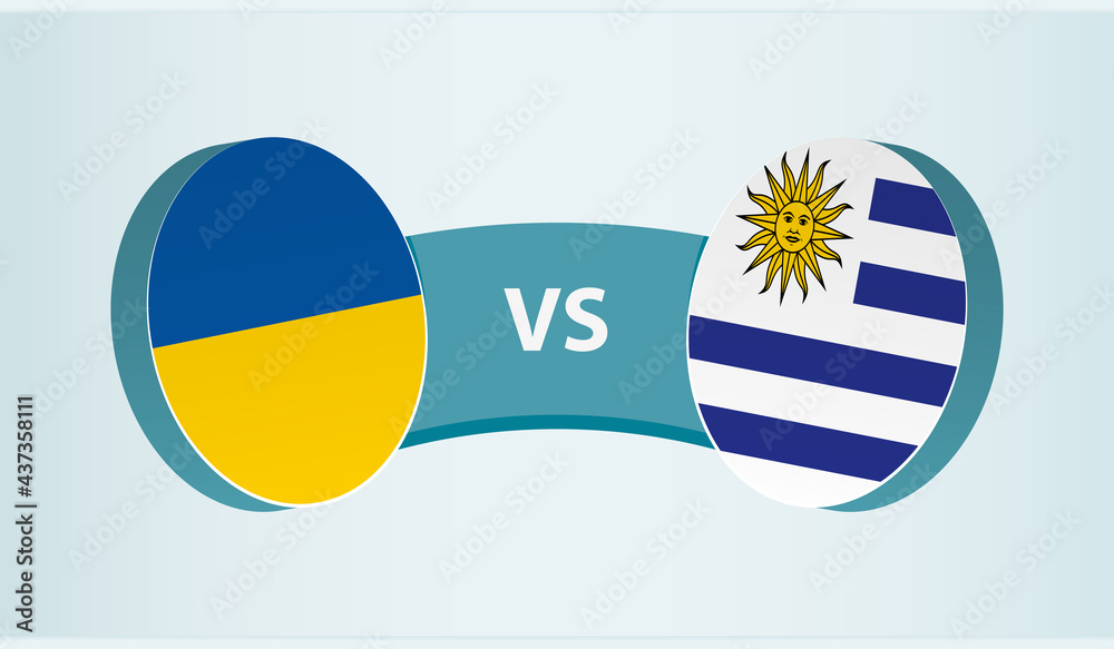 Ukraine versus Uruguay, team sports competition concept. Ukraine versus Uruguay, team sports competition concept.