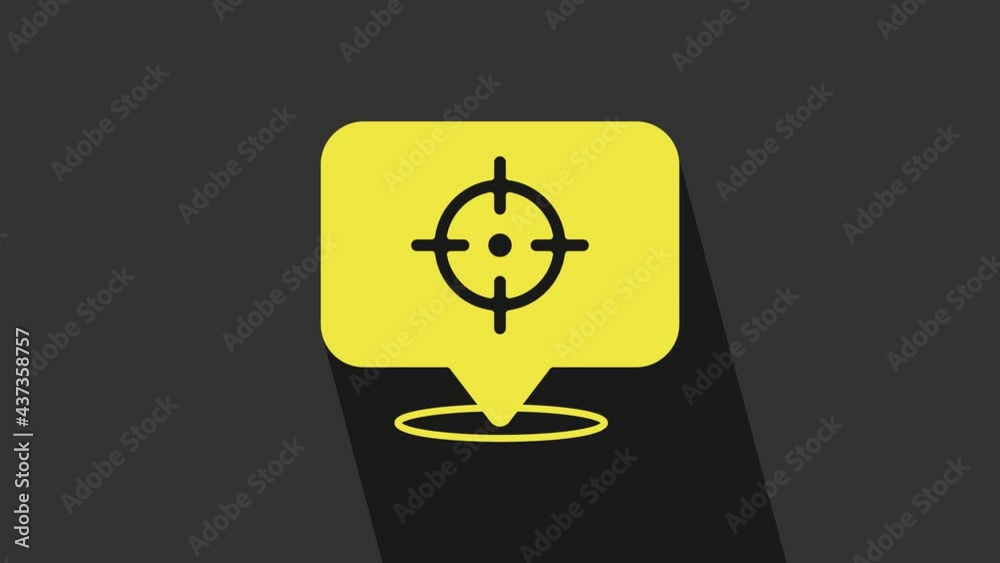 Yellow Target financial goal concept icon isolated on grey background. Symbolic goals achievement, success. 4K Video motion graphic animation Yellow Target financial goal concept icon isolated on grey background. Symbolic goals achievement, success. 4K Video motion graphic animation