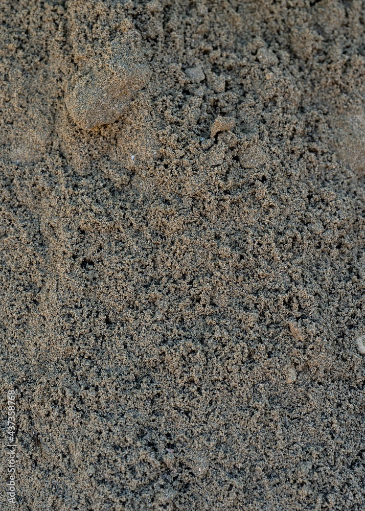 Sand background The middle part is dry and the edge is wet sand Sand background The middle part is dry and the edge is wet sand