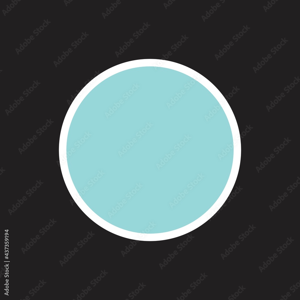 Logo circle background. Decoration logo. Icon circle. The icon in a colored circle with a white bold border. Web button, modern flat design.