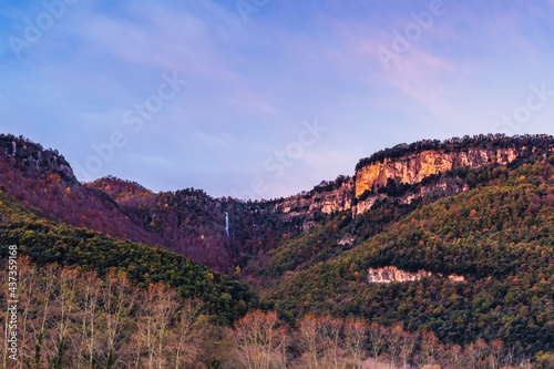 Sunrise at the beautiful mountain cliffs. photo