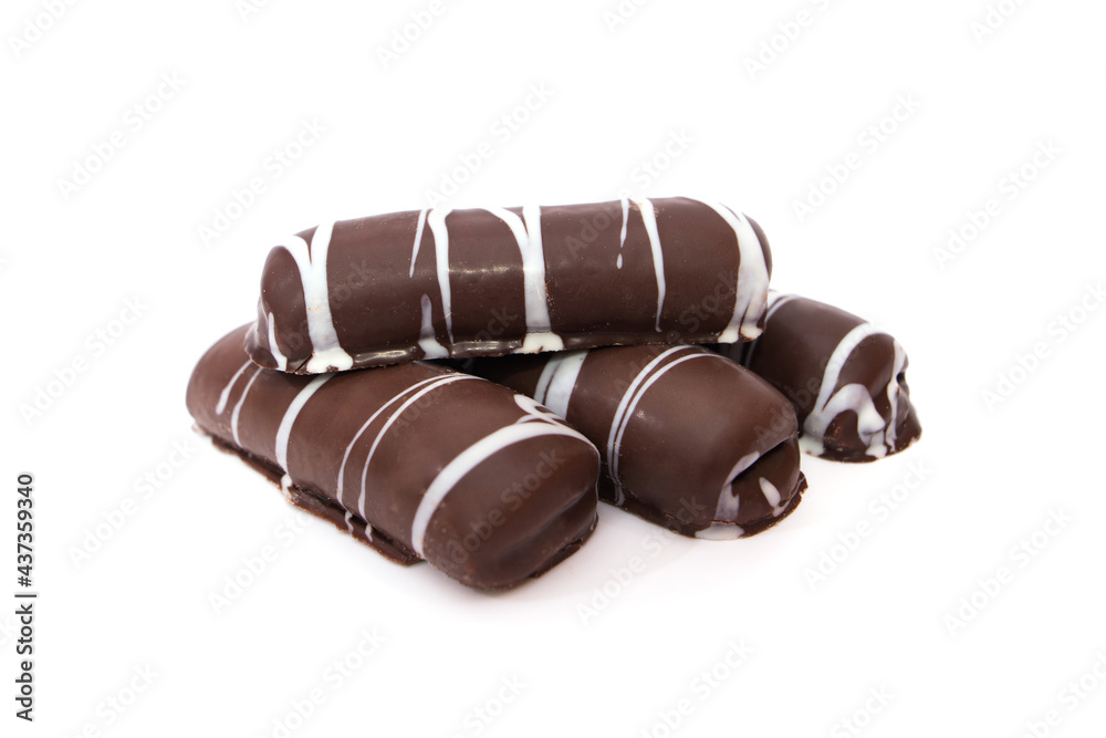 chocolate gingerbread cookies with white icing on a white chocolate gingerbread cookies with white icing on a white