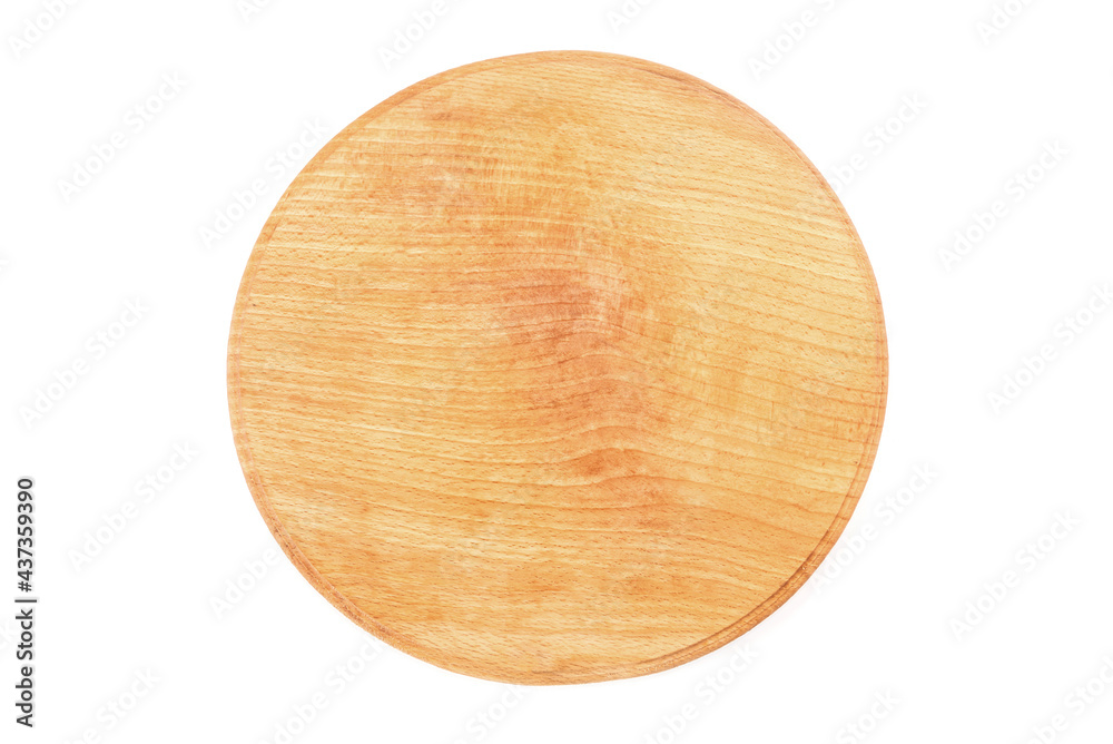 wooden round board isolated on white background. wooden round board isolated on white background.