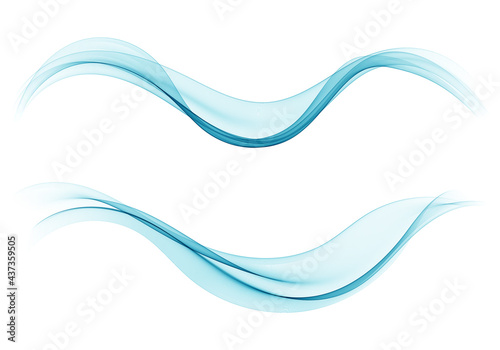 Transparent abstract waves of water.Vector set with abstract waves. © lesikvit