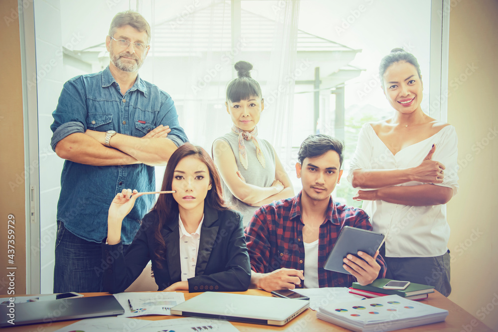 Portrait of successful business team looking at the camera