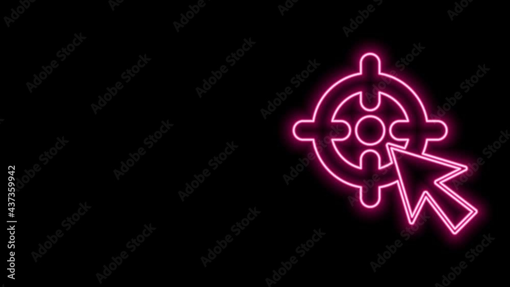 Glowing neon line Target financial goal concept icon isolated on black background. Symbolic goals achievement, success. 4K Video motion graphic animation Glowing neon line Target financial goal concept icon isolated on black background. Symbolic goals achievement, success. 4K Video motion graphic animation
