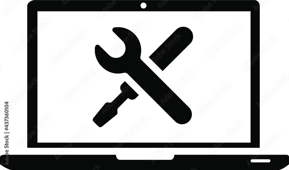 computer repair vector illustration. Service and Seller logo. Technical support computer repair vector illustration. Service and Seller logo. Technical support