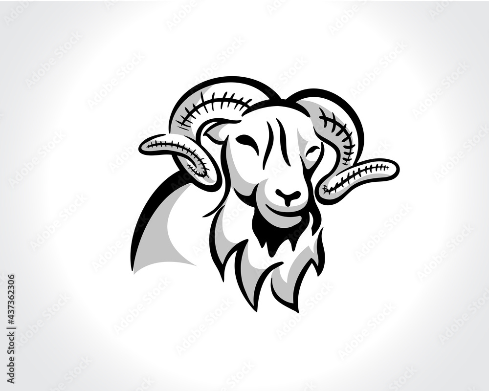 Fototapeta premium goat sheep drawing art design illustration