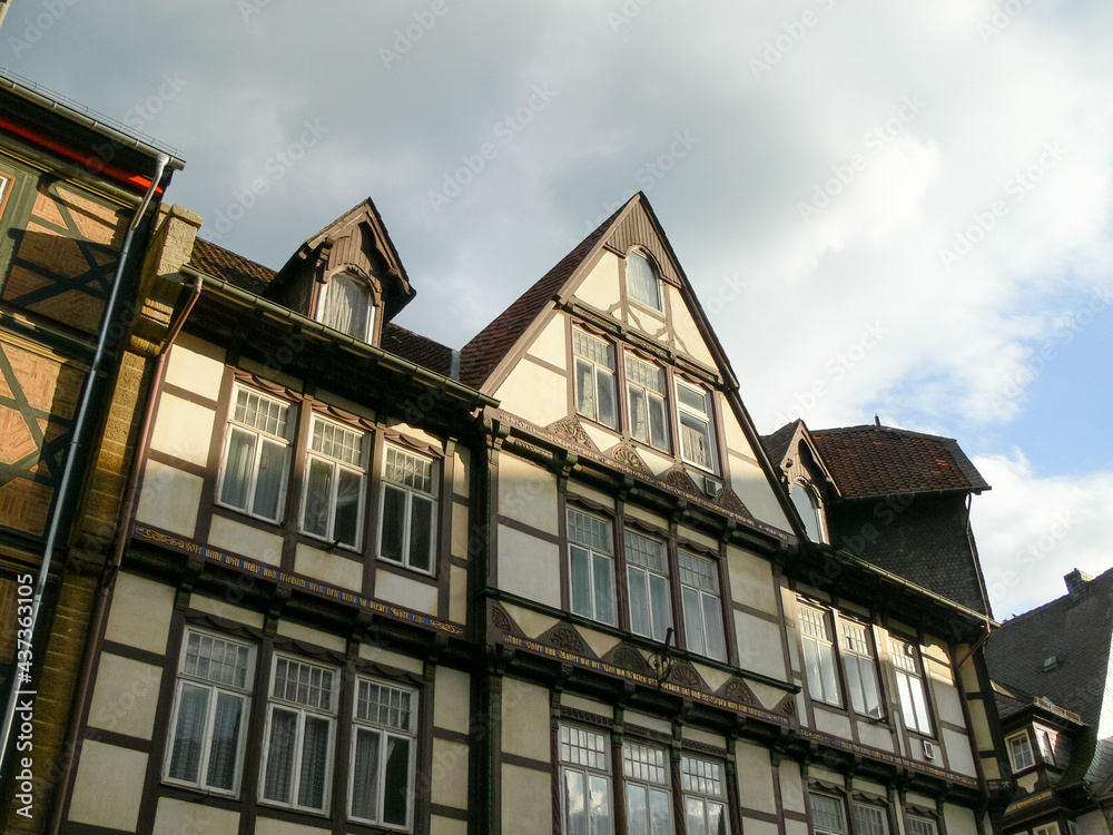 Residential building in Goslar's old town, typical old building from the past