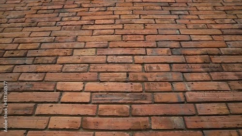 Wallpaper Mural Brown and orange rustic brick wall - high quality texture Torontodigital.ca