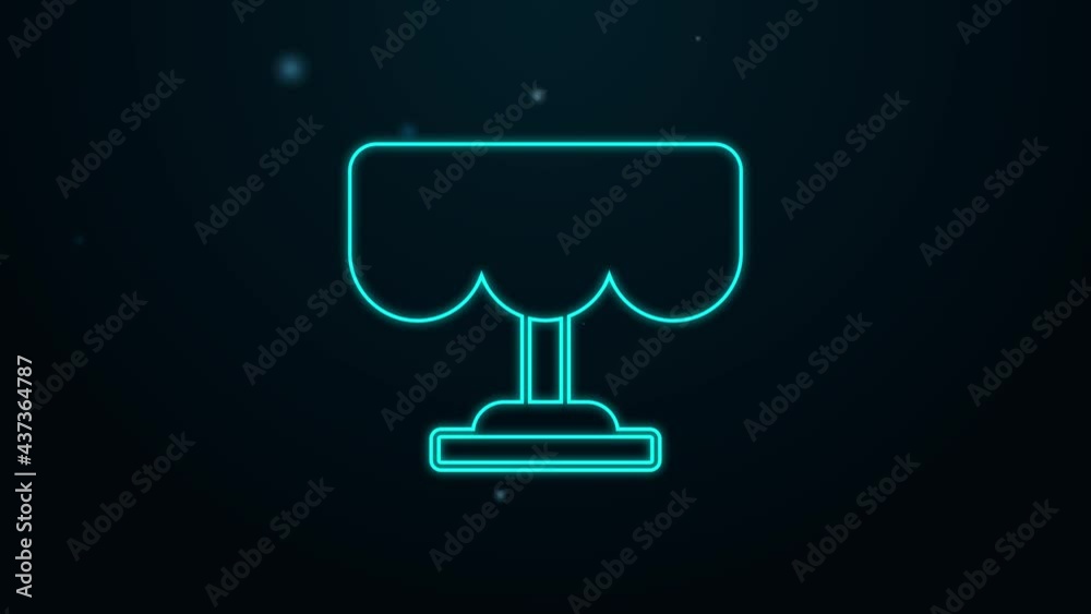 Glowing neon line Wooden table icon isolated on black background. Street cafe. 4K Video motion graphic animation Glowing neon line Wooden table icon isolated on black background. Street cafe. 4K Video motion graphic animation