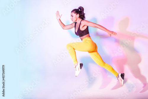 Beautiful fit woman making sport and running