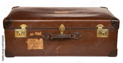 Vintage Brown Leather Suitcase