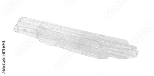 One translucent menthol crystal on white background