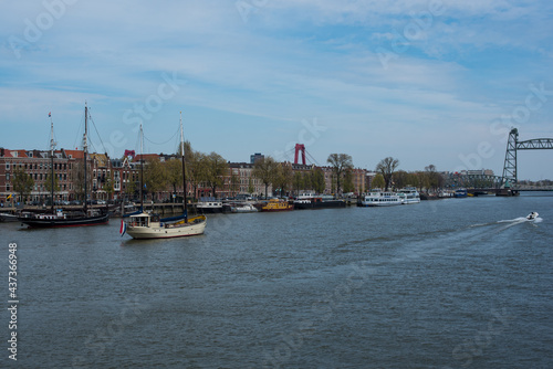 boats on the river in Rotterdam  © Alena Petrachkova