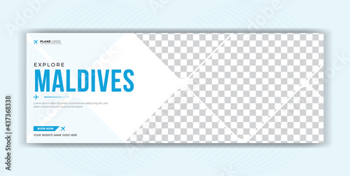 Maldives Travel Tour Agency Social Media Instagram Post Facebook Cover Page Timeline Web Banner Template Design 