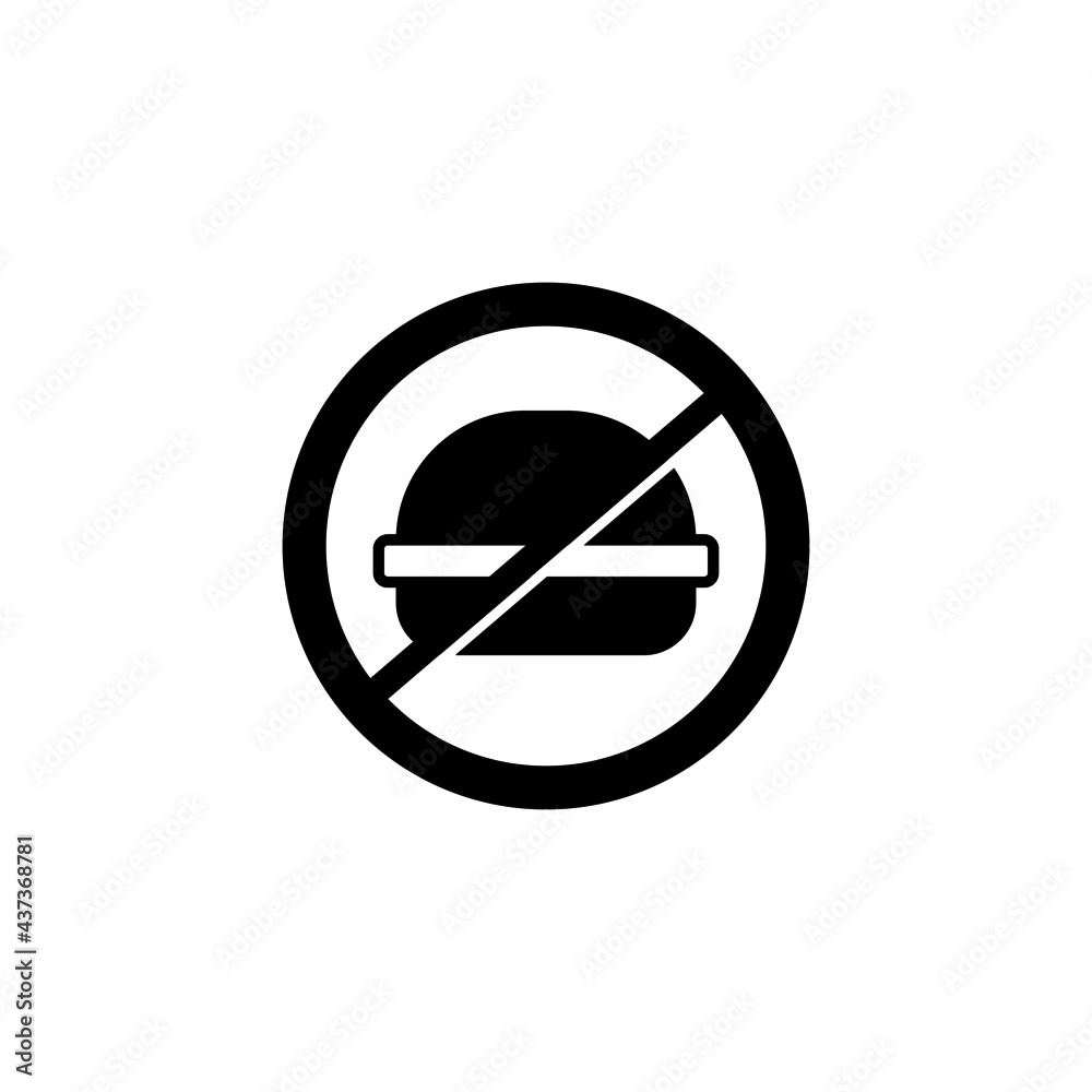 No Food icon, Fasting Ramadhan icon in solid black flat shape glyph icon, isolated on white background No Food icon, Fasting Ramadhan icon in solid black flat shape glyph icon, isolated on white background