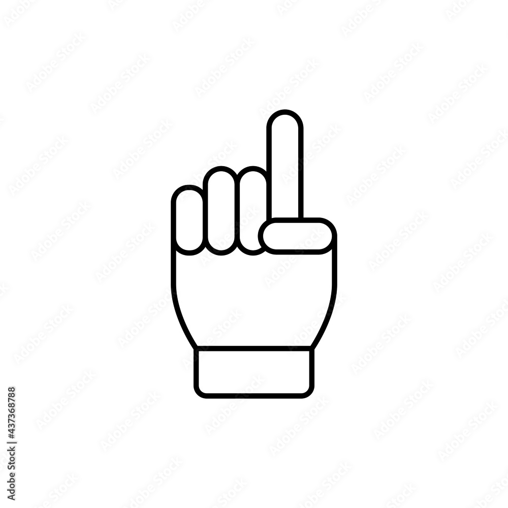Tauhid hand icon, Ramadhan icon in flat black line style, isolated on white background Tauhid hand icon, Ramadhan icon in flat black line style, isolated on white background