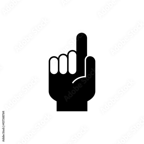 Tauhid hand icon, Ramadhan icon in solid black flat shape glyph icon, isolated on white background 