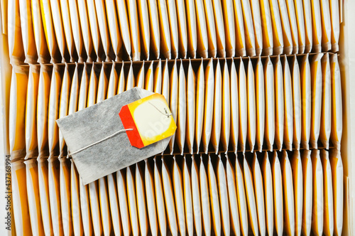 Tea bags in a box background photo