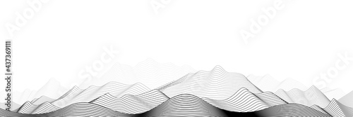 Curved lines, imitation of mountain ranges. Vector background, minimalism.