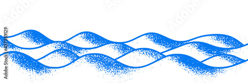 Vector drawing of waves on the sea