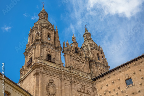 View at the baroque iconic facade at the La Clerecía building, Pontifical university at Salamanca, Universidad Pontificia de Salamanca (UPSA) © Miguel Almeida