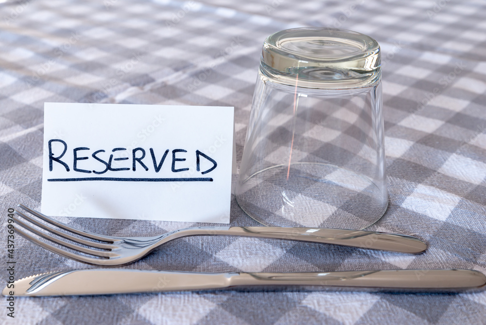 Knife, fork, glass, with card with Knife, fork, glass, with card with