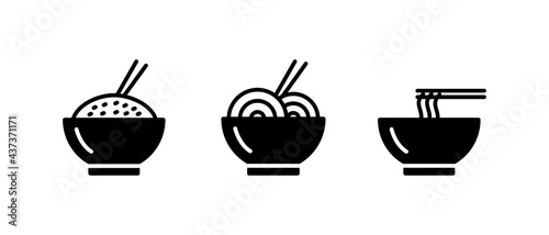 Noodle icon set vector for web