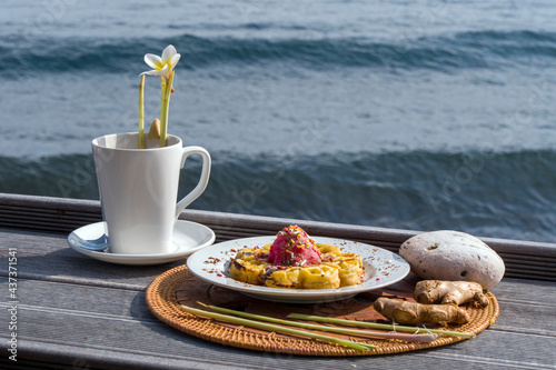 Breakfast by the sea.